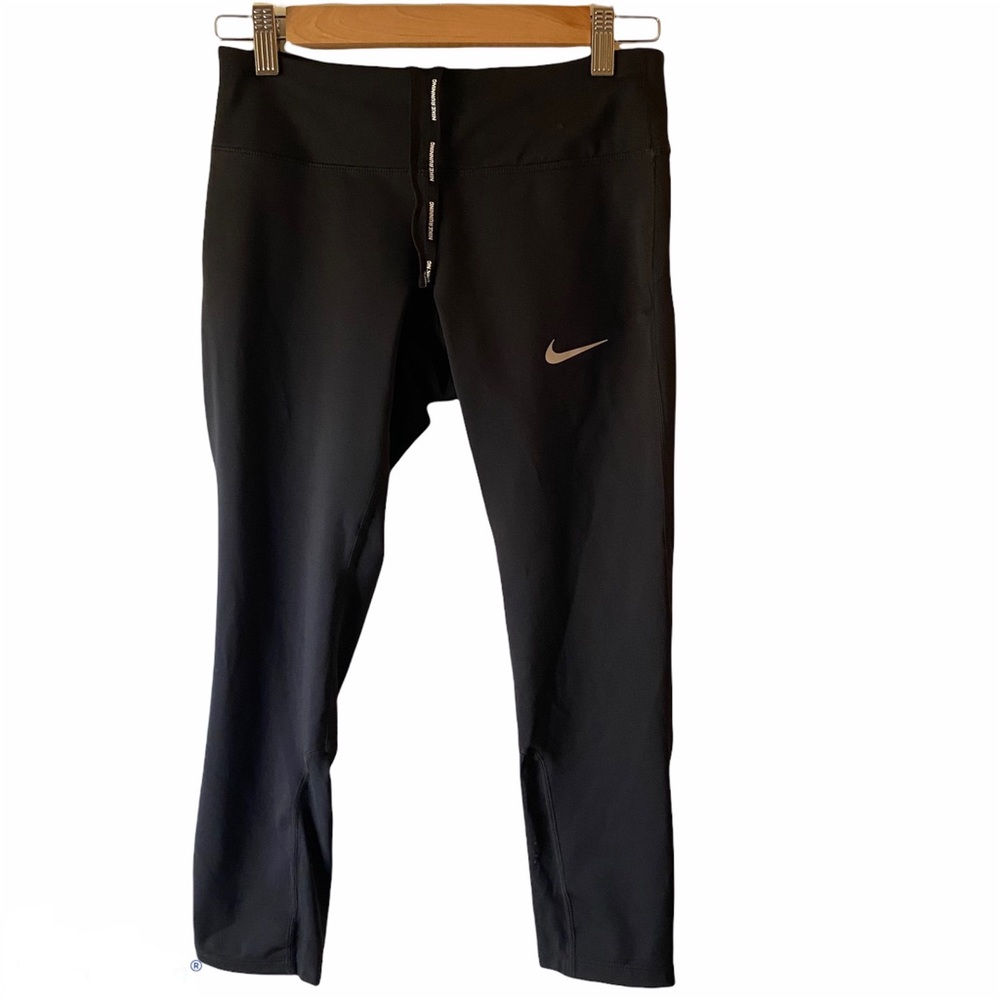 NIKE DrI-Fit Drawstring Legging Capris Black Small